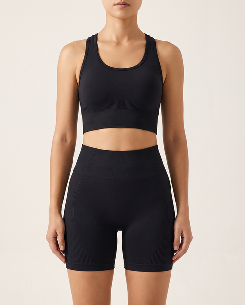 Ensemble seamless AVELY GLOW noir onyx vu de face